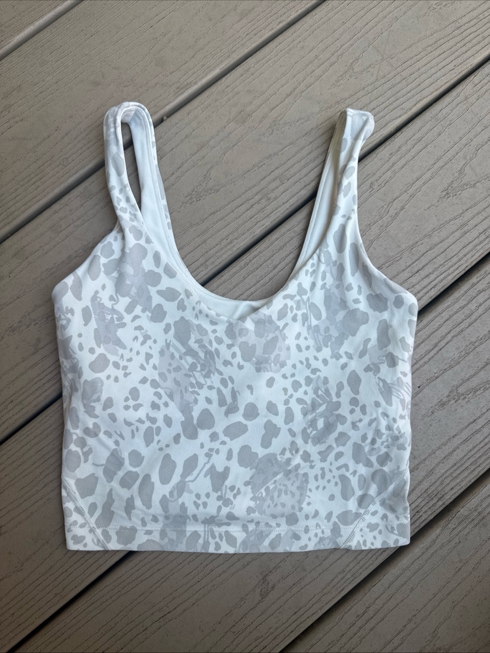 Lululemon Align Tank Size 2 A/B Nulu Cheetah Camo Antique White Sports Bra Top